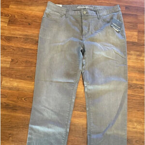Womens size 16 x 30 length Eddie Bauer gray slight curvy straight leg